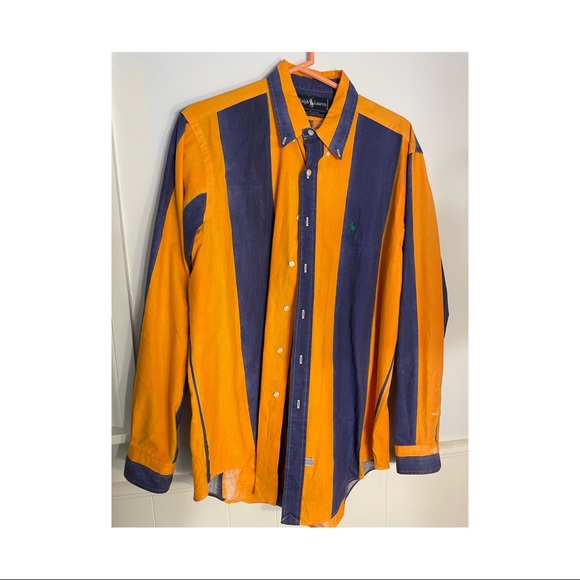 Ralph Lauren Polo Button Down, Orange and Purple, Retro. Large. - Picture 1 of 3